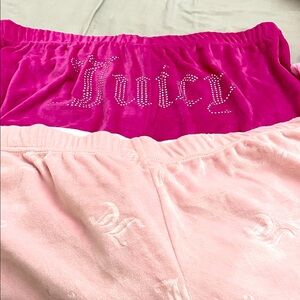 Juicy Couture womens Fuchsia and Light Pink Velour sleep shorts